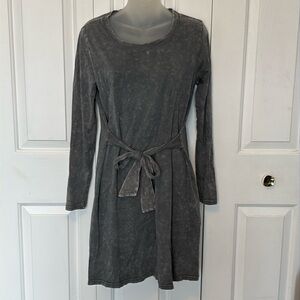 Cable & Gauge sz M gray acid wash casual dress tie front GUC BSC